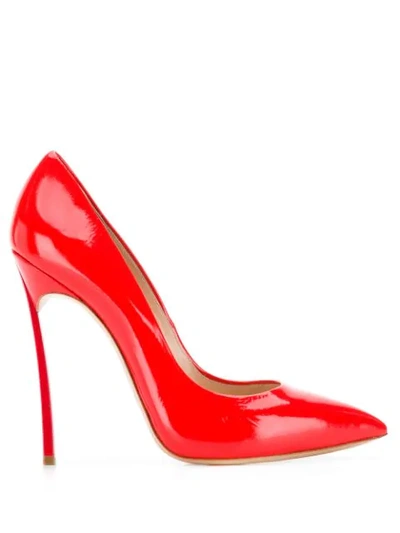 Shop Casadei Pointed Toe Stiletto Pumps In Red