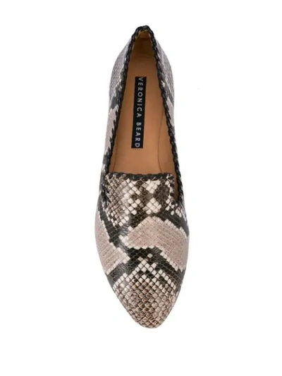 VERONICA BEARD SNAKESKIN EFFECT LOAFERS - 黑色