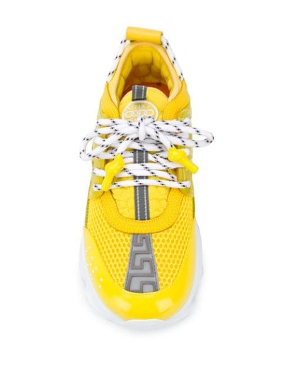 Shop Versace Chunky Platform Sneakers In Yellow