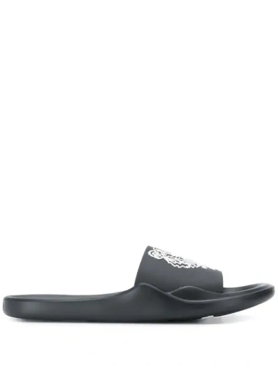 Kenzo Tiger Pool Mules In Black