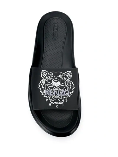 Kenzo Tiger Pool Mules In Black