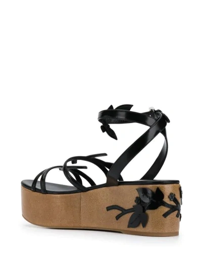 Shop Prada Embellished Wedge Sandals In Black