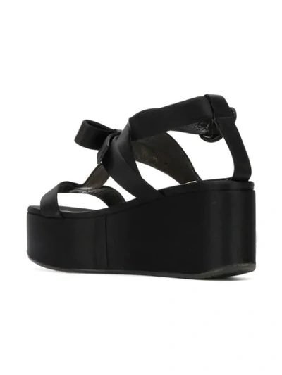 Pre-owned Prada Flower Appliqué Flatform Shoes In Black