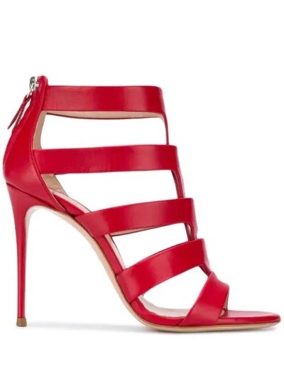 Shop Casadei Strappy Ankle Sandals In Red