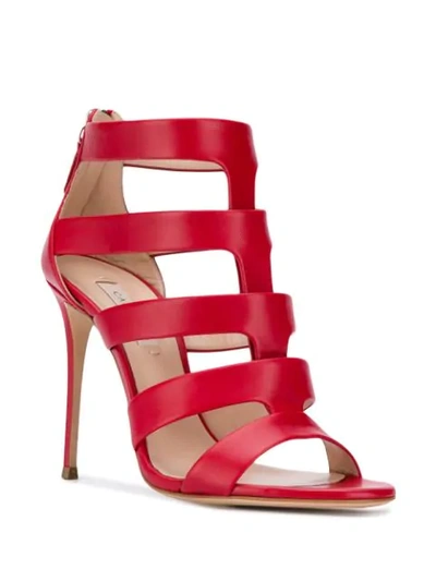 Shop Casadei Strappy Ankle Sandals In Red