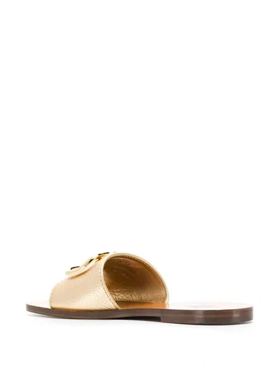 Shop Valentino Garavani Vlogo Slides - Gold