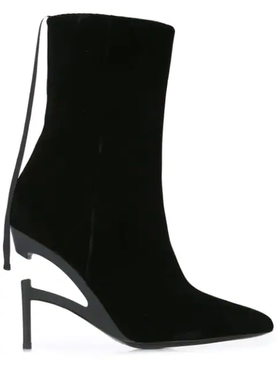 Shop Ben Taverniti Unravel Project Pointed Ankle Boots In Black