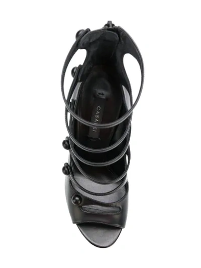 Shop Casadei Open-toe Strappy Sandals - Black