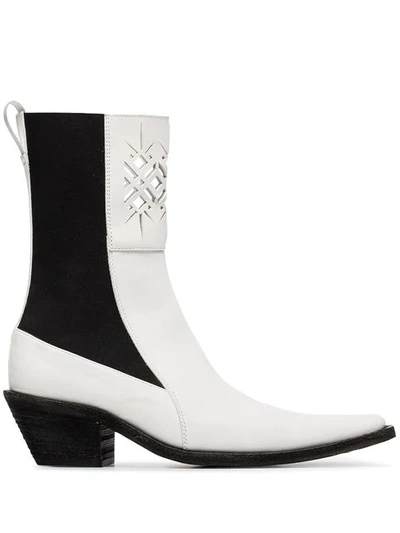 Shop Haider Ackermann Ela 50 Laser Cut Boots In 001 White