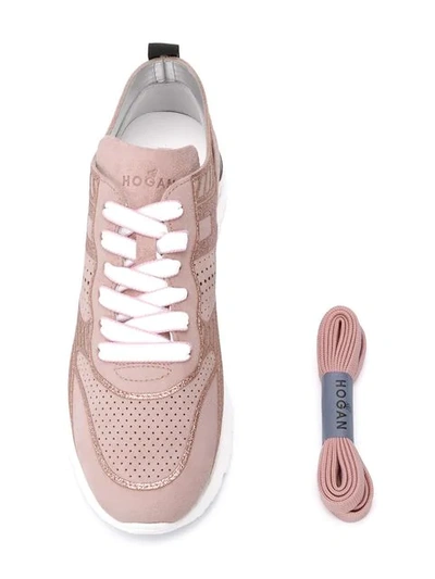 Shop Hogan Glitter Detail Sneakers In Pink