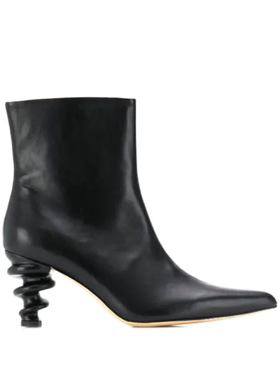 Shop Kalda Structured Heel Ankle Boots In Black