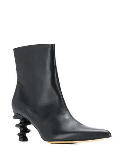 Shop Kalda Structured Heel Ankle Boots In Black