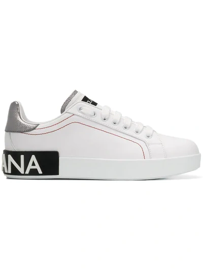 Shop Dolce & Gabbana Portofino Sneakers In White