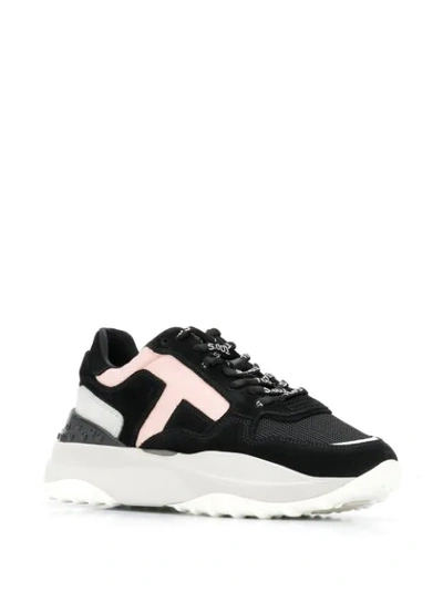 Shop Tod's Chunky Sole Sneakers In Black
