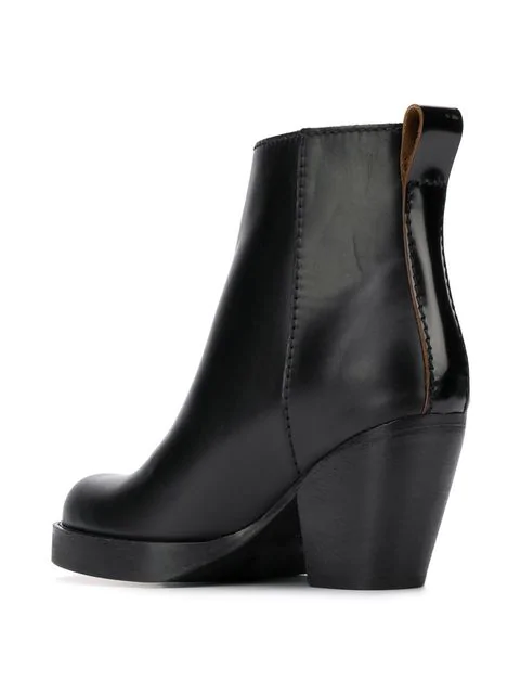 Acne Studios The Pistol Leather Ankle Boots In Black | ModeSens
