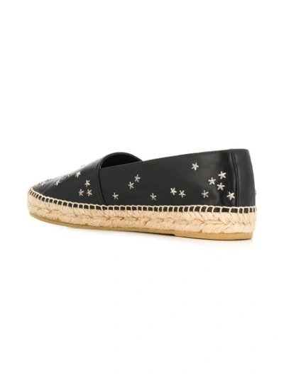 Shop Saint Laurent Star Embellished Espadrilles In Black