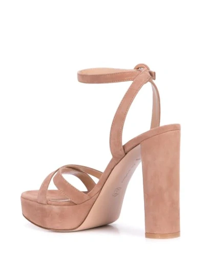 Shop Gianvito Rossi Cross Strap Platform Sandals In Neutrals