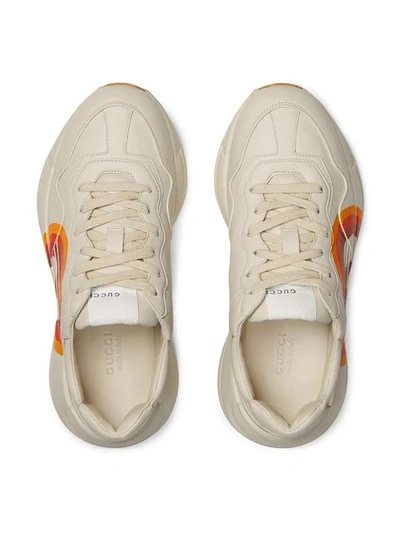 Shop Gucci Rhyton Sneakers With Interlocking G And Heart In White