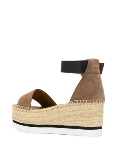 Shop See By Chloé Wedge Sandals In Neutrals