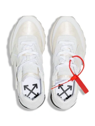 OFF-WHITE WHITE HG RUNNER LEATHER AND SUEDE LOW-TOP SNEAKERS - 白色