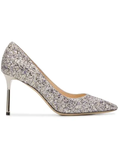 Shop Jimmy Choo Romy 85 Pumps In Silver