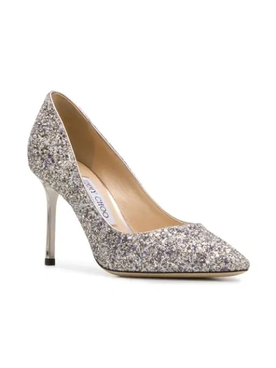 Shop Jimmy Choo Romy 85 Pumps In Silver