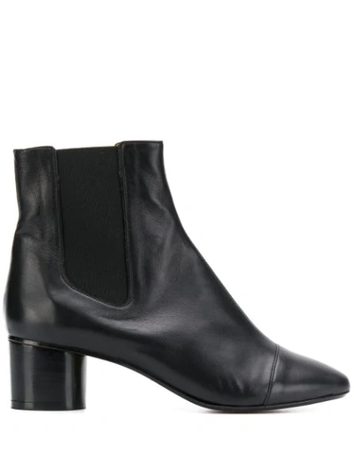 Shop Isabel Marant Block Heel Ankle Boots In Black