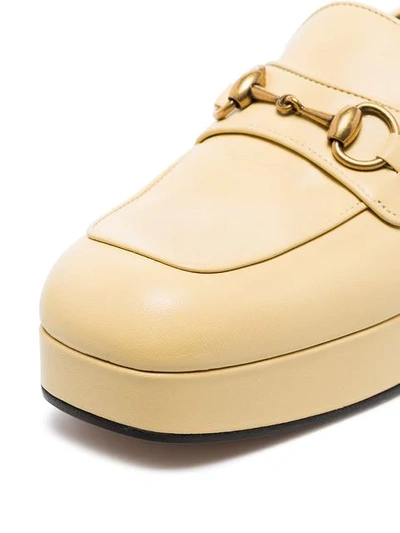 Shop Gucci Horsebit Detail Platform Loafers In Yellow
