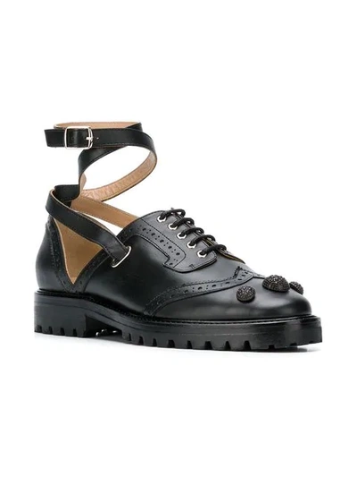 Shop Rue St Ankle Strap Brogue Shoes In Black