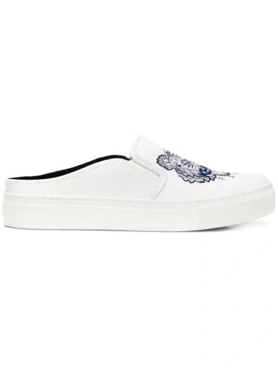 Shop Kenzo Tiger Slip-on Sneakers In White