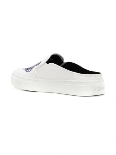 Shop Kenzo Tiger Slip-on Sneakers In White