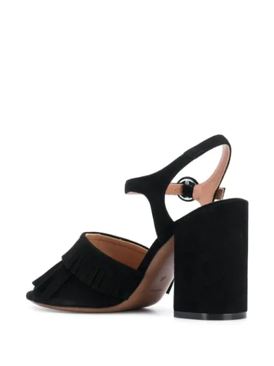 Shop L'autre Chose Fringed Heeled Sandals In Black