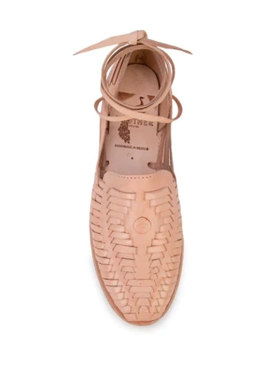 Shop Brother Vellies Lace-up Huaraches In Pink