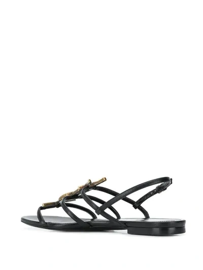 SAINT LAURENT CASSANDRA SANDALS - 黑色