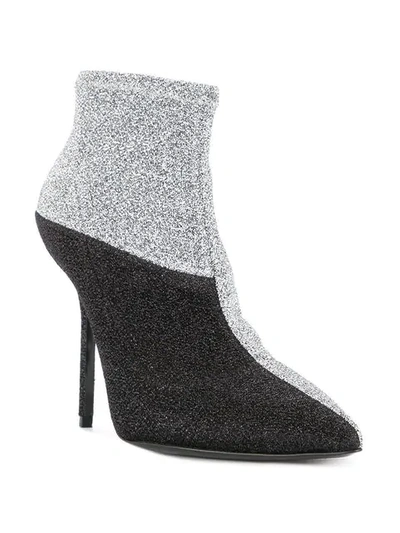 Shop Pierre Hardy Metallic Ankle Boots In Silver-black