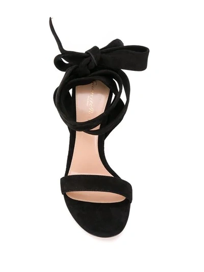 Shop Gianvito Rossi Wrap-tie Sandals In Black