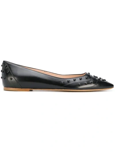 Shop Tod's Varnished Gommini Ballerinas In Black