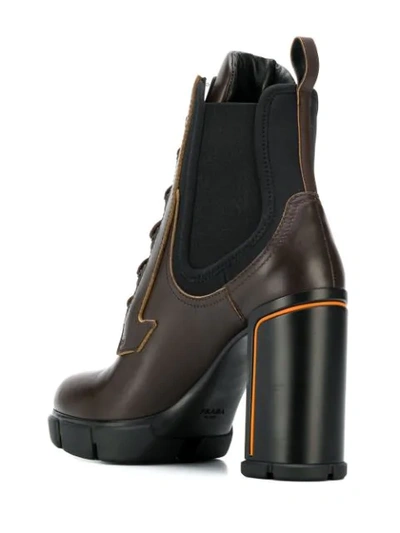 Shop Prada Lace-up 110mm Ankle Boots In F0882 Bruciato+nero