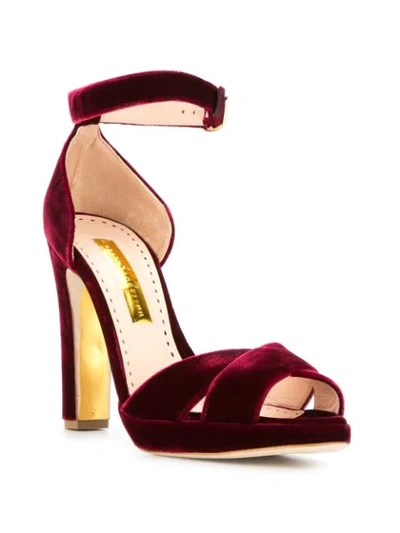 Shop Rupert Sanderson Meadow Velvet Platform Sandals In Supernova