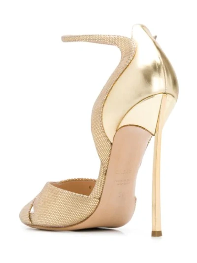 Shop Casadei Techno Blade Sandals In Gold
