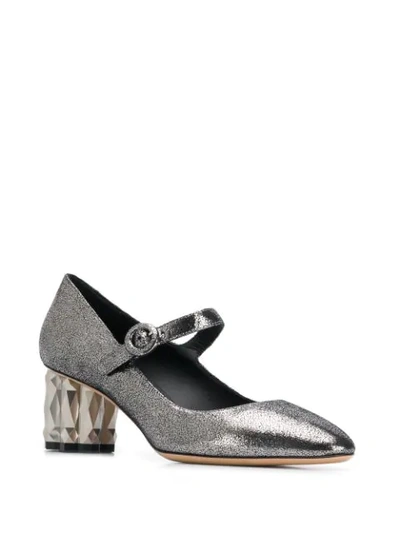 Shop Ferragamo Ortensia Pumps In Metallic