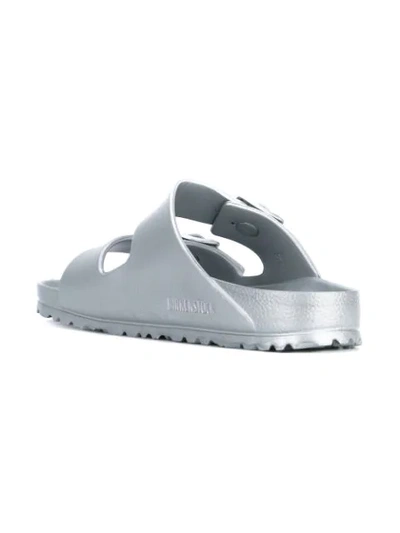 Shop Birkenstock Arizona Buckled Sandals In Grey