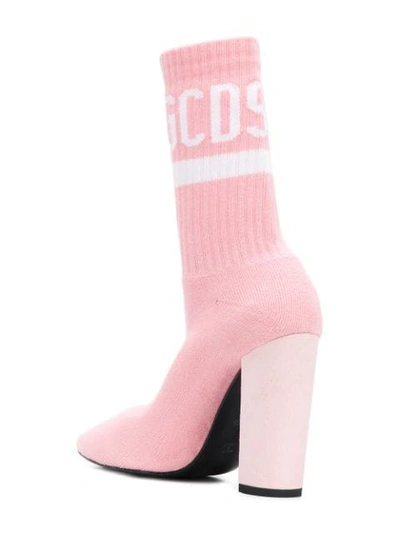 Shop Gcds Logo Sock Boots - Pink