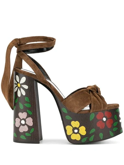 Shop Saint Laurent Paige Sandals In Brown