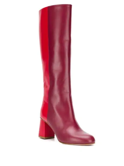 Shop Red Valentino Avired Two-tone Boots In Red