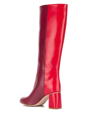 RED VALENTINO RED(V) AVIRED DUAL-TONE BOOTS - 红色