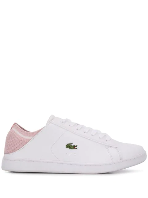 lacoste pink and white shoes