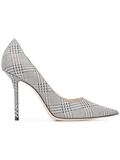 Shop Jimmy Choo Love 100 Pumps In Silver