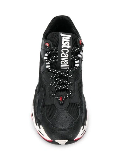 JUST CAVALLI TEXTURED CHUNKY SNEAKERS - 黑色