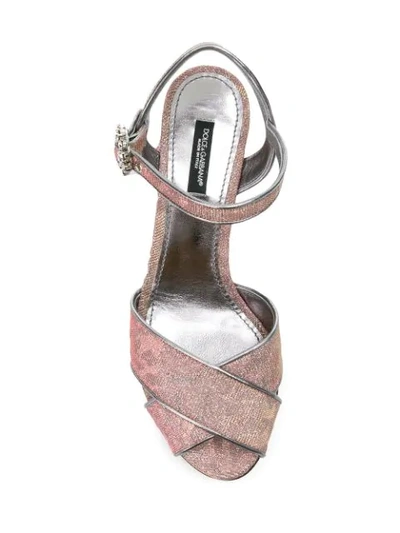 cross front jeweled heel sandal
